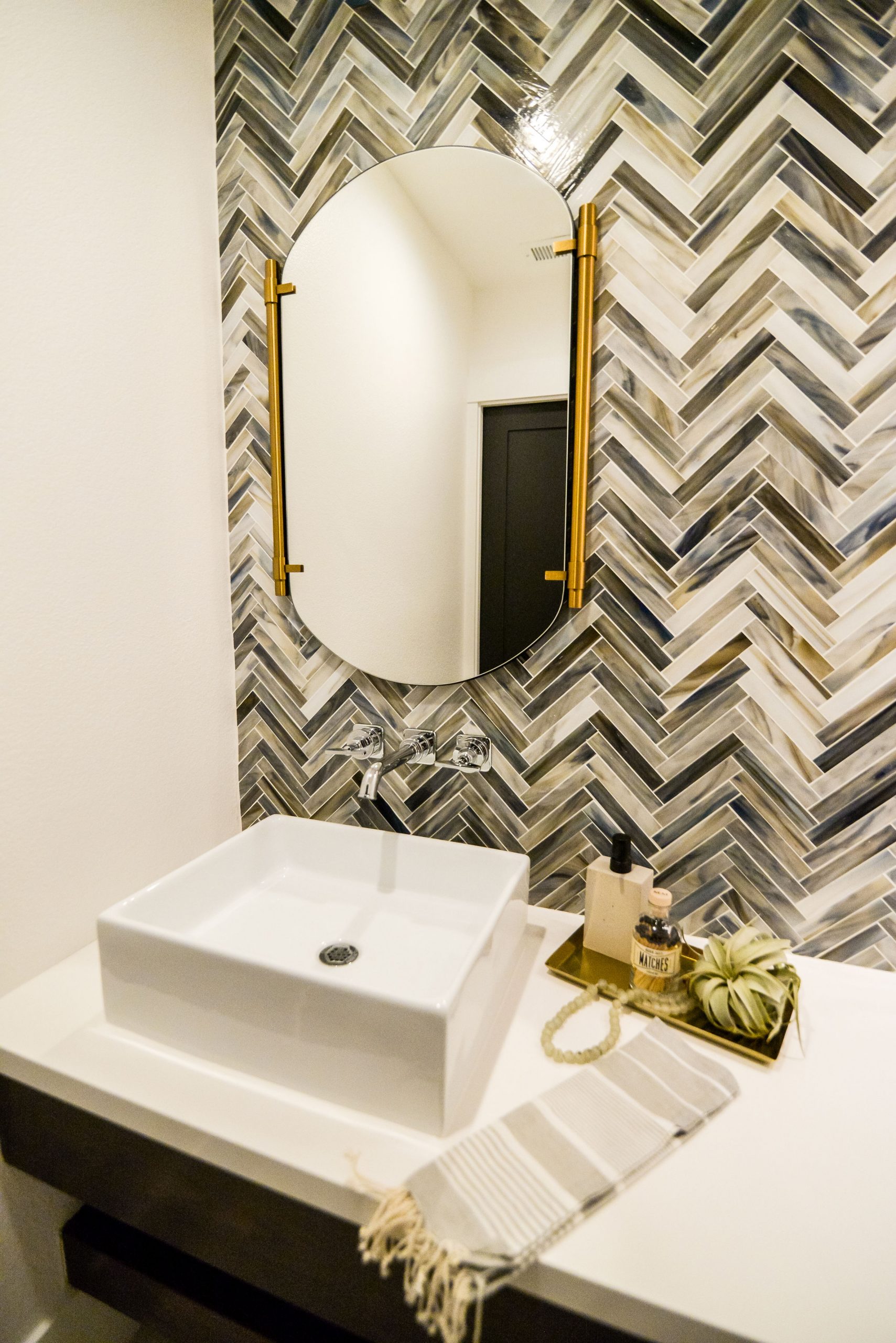 Powder Bathroom gets a complete makeover with stunning tile work